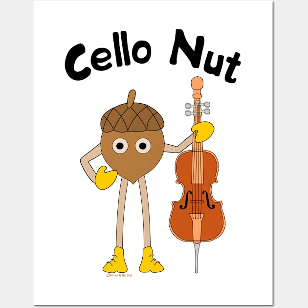 Cello Nut Text Wall Art by Barthol Graphics